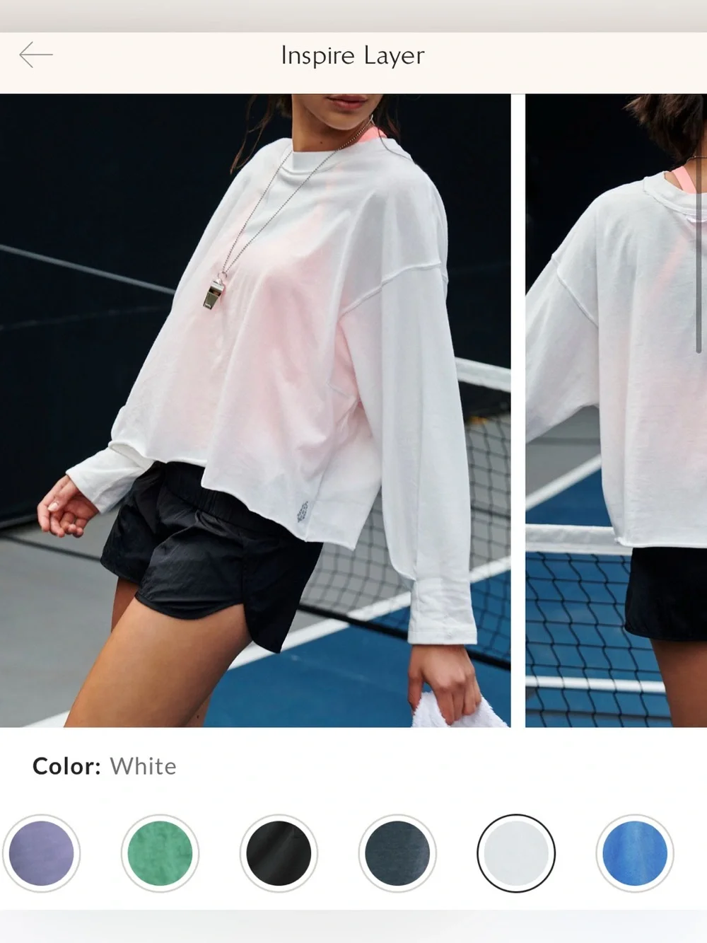 NWOT Free People FP Movement Inspire Layer - white - XS, Medium